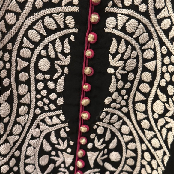 Pure georgette kurta with Pink and Gold Trim &soft net dupatta - Picture 10 of 13